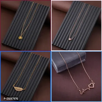 Delfa Combo Of 4 Necklaces Chain For Girls And Womens