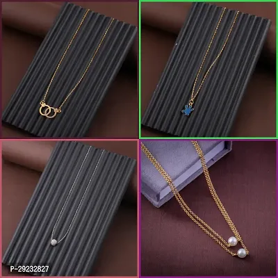 Delfa Combo Of 4 Necklaces Chain For Girls And Womens