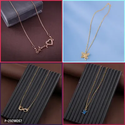 Delfa Combo Of 4 Necklaces Chain For Girls And Womens