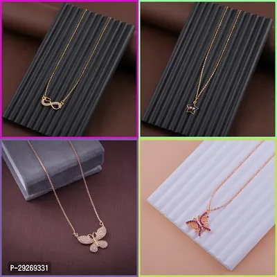 Delfa Combo Of 4 Necklaces Chain For Girls And Womens