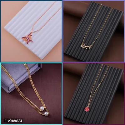 Delfa Combo Of 4 Necklaces Chain For Girls And Womens