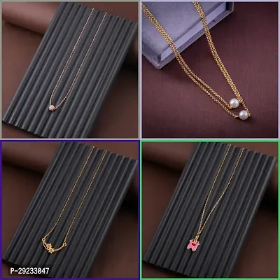 Delfa Combo Of 4 Necklaces Chain For Girls And Womens