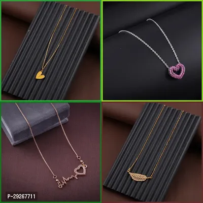 Delfa Combo Of 4 Necklaces Chain For Girls And Womens