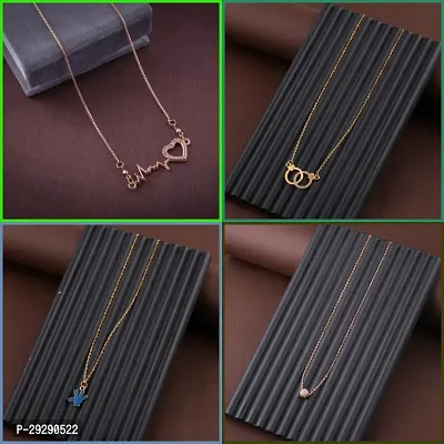 Delfa Combo Of 4 Necklaces Chain For Girls And Womens