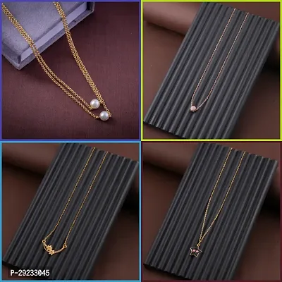 Delfa Combo Of 4 Necklaces Chain For Girls And Womens-thumb0