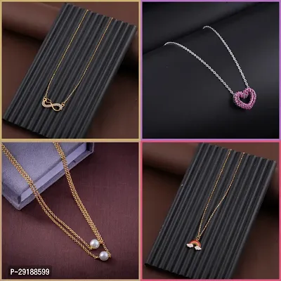 Delfa Combo Of 4 Necklaces Chain For Girls And Womens