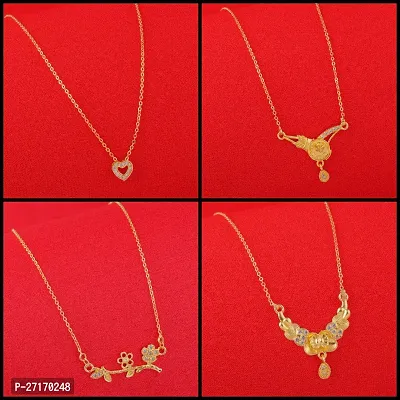 Exclusive Necklace Chain Combo of 4  For Womens And Girls Designed By Delfa-thumb0