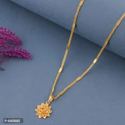 Gold Platted Chain With Beautiful Pendant-thumb0