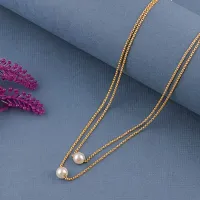 (COMBO OF 2) Delfa Pearl With 1GM Gold Chain Pendant-thumb1