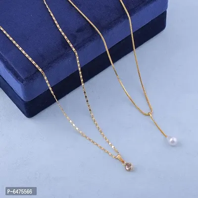 (combo of 2) Trendy Alloy Chain with Pendant for Women
