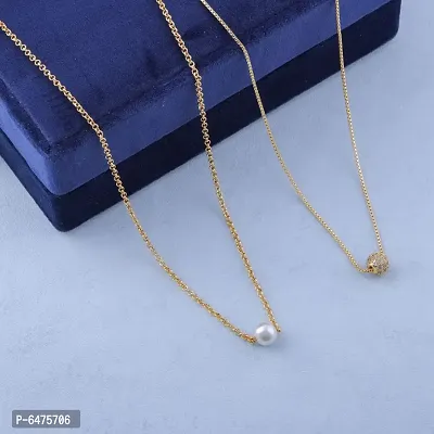 White pearl with Pearl 1GM Gold Chain pendant.-thumb0