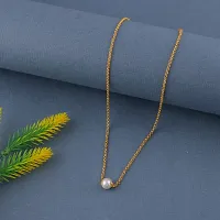 White pearl with Pearl 1GM Gold Chain pendant.-thumb2