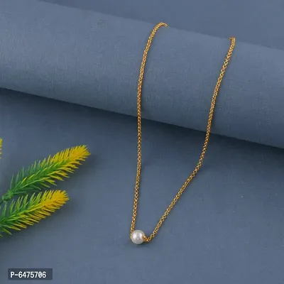 White pearl with Pearl 1GM Gold Chain pendant.-thumb3