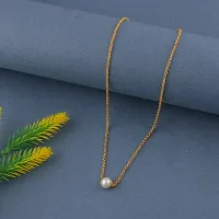 (combo of 2) Flower chain pendant with White pearl-thumb2