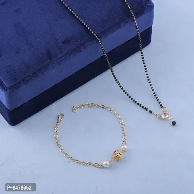 (Combo Of 2)Trendy Gold Plated Bracelet and Mangalsutra