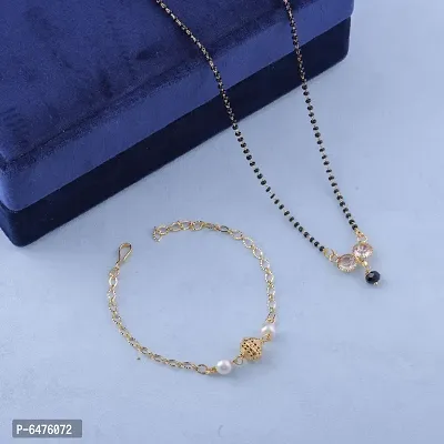 (Combo Of 2)Gold Plated Mangalsutra with Bracelet for Women