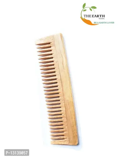 The Earth Trading Pure Kacchi Neem Wood Detangle Comb Full Length