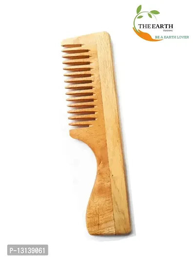 The Earth Trading Pure Kacchi Neem Wood Handle Comb Regular Teeth