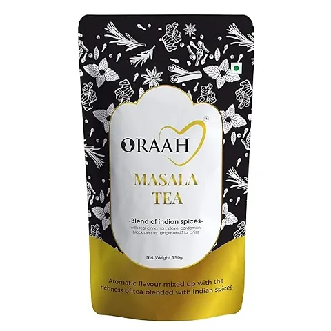 Oraah Masala Chai - Immunity Booster with Cardamom, Ginger, Black Pepper | Rich, Flavourful AND Traditional, 150 Gms (Pack 1)