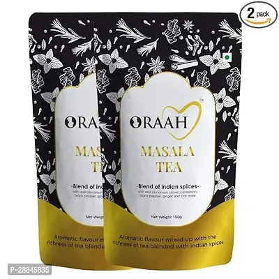 ORAAH Masala Chai - Immunity Booster With Cardamom, Ginger, Black Pepper | Rich, Flavourful AND Traditional, 150 Gms (Pack 2)