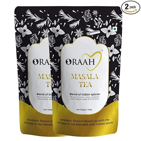 ORAAH Masala Chai - Immunity Booster With Cardamom, Ginger, Black Pepper | Rich, Flavourful AND Traditional, 150 Gms (Pack 2)