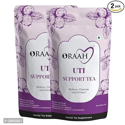 ORAAH UTI Support Tea I Balances Vaginal PH I Improves Gut Health (Cranberry Flavor, 50Gm) (Pack 2)