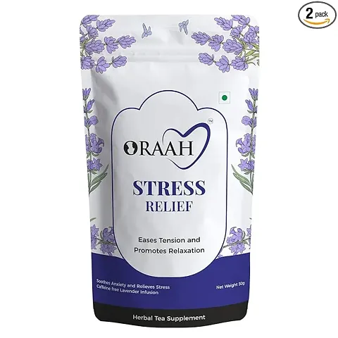 ORAAH Stress Relief Lavender Tea For Stress Relief And Anxiety, 50Gms (Pack 2)