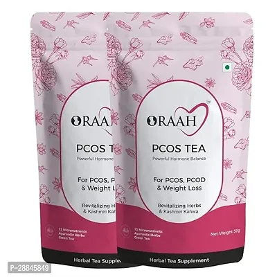 ORAAH PCOS, PCOD Tea For Hormonal Balance, Weight Management, Regular Periods (Kashmiri Kahwa, 50Gm) (Pack 2)-thumb0
