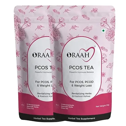 ORAAH PCOS, PCOD Tea For Hormonal Balance, Weight Management, Regular Periods (Kashmiri Kahwa, 50Gm) (Pack 2)