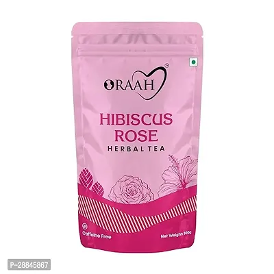 Oraah Hibiscus Rose Herbal Tea- 100gms | 100PER. Natural Ingredients | Calming Hibiscus AND Fragrant Rose | Nourishing, Hydrating, Alleviates Stress, Promotes Better Sleep