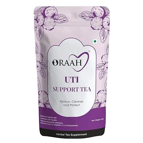 Oraah UTI Support Tea I Balances Vaginal pH I Improves Gut Health (Cranberry Flavor, 50gm) (Pack 1)