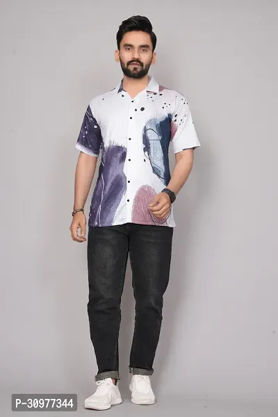 Reliable Multicoloured Synthetic Printed Short Sleeves Casual Shirt For Men-thumb5