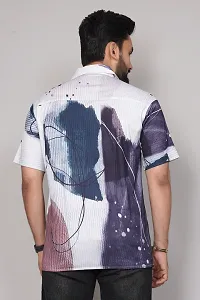 Reliable Multicoloured Synthetic Printed Short Sleeves Casual Shirt For Men-thumb1