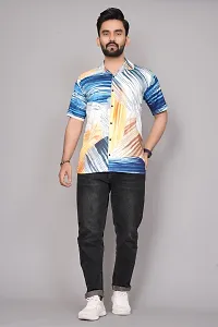 Reliable Multicoloured Synthetic Printed Short Sleeves Casual Shirt For Men-thumb4