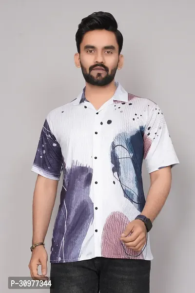 Reliable Multicoloured Synthetic Printed Short Sleeves Casual Shirt For Men