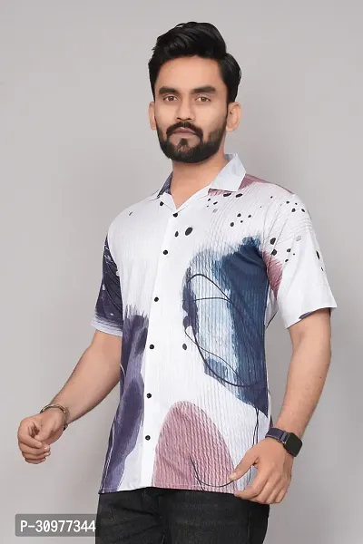 Reliable Multicoloured Synthetic Printed Short Sleeves Casual Shirt For Men-thumb4