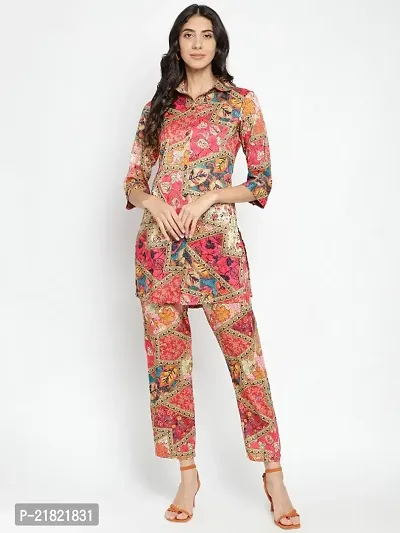 Classic Cotton Blend Printed Co-ord Set for Women-thumb0