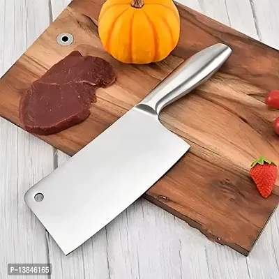 Stainless Steel Meat Cleaver Knife - Professional Grade Heavy Duty Butcher Knife for Home Kitchen and Restaurant Use-thumb0
