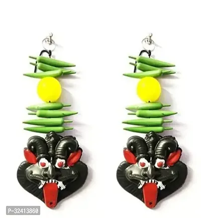 Saraswati Gallery Nimbu Mirchi Nazar Battu Evil Eye Protector Suraksha Kawach Nimbu Mirchi Evil Eye  Mahakal Face for House Entrance Pack of 2-thumb0