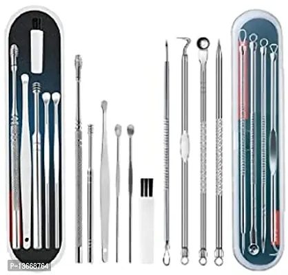 Classic 6Pcs Ear Pick Earwax Removal Kit and 4Pcs Blackhead Needle kit Ear Cleansing Tool Set