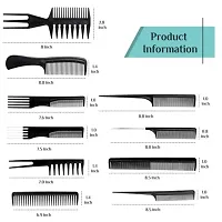 Set of 10 Pcs Multipurpose Sal cm Hairdressing hairdresser Barber Combs Professional Comb Kit ,Metal-thumb1