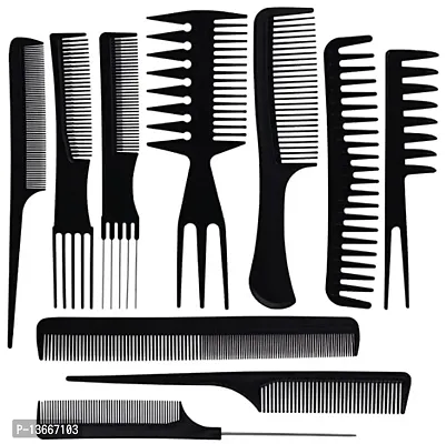 Professional Styling Comb Set for Women Men Kids (10Pcs Of 1 Set, Black)-thumb0