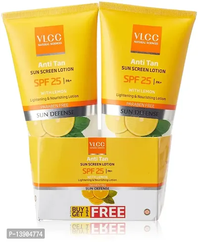 VLCC Sun Screen Lotion with Lemon SPF 25, 2x150ml (Buy 1 Get 1 Free)