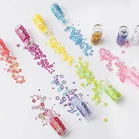 48 in 1 Set of 3D Nail Art Glitter Bottle, Sequins, Rhinestones, Beads ( Multicolour )-thumb4