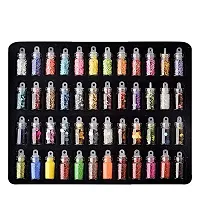 48 in 1 Set of 3D Nail Art Glitter Bottle, Sequins, Rhinestones, Beads ( Multicolour )-thumb1