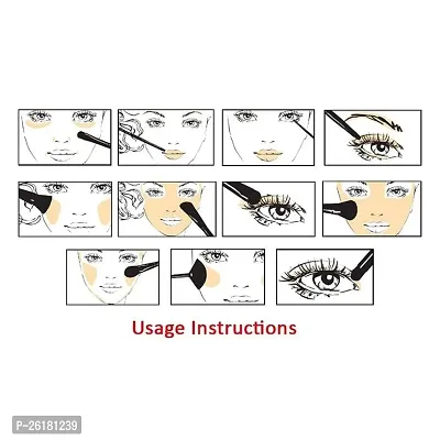 MACPLUS Fiber Bristle Makeup Brush Set with Black Leather Case- BLACK, 24 Pieces-thumb3