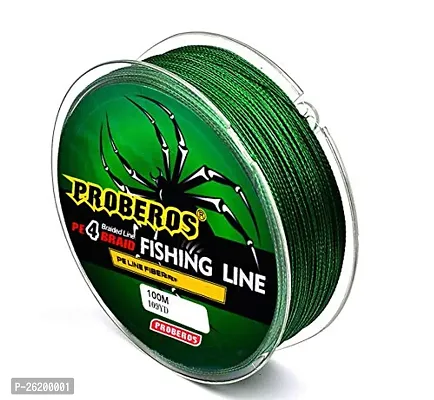 Strong Fishing Line, 0.50mm 80LB 100M PE 4 Strands Monofilament Braided Fishing Line Angling Accessory, Durable Fishing Line (Green, Max Tension 36.2KG)-thumb0