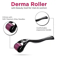 Derma roller 1.00 mm With 540 Titanium Alloy Needles | Promotes Beard Growth, Hair Regrowth  Reduces Acne Scars | Safe  Effective To Use-thumb1