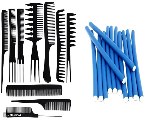 Premium Comb Set 10 In 1 With Hair Curling Pipe-thumb0