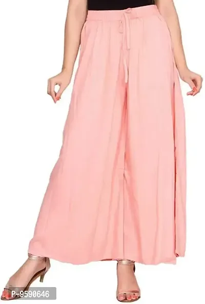 Aaru Collection Women's Rayon Palazzo Pant Pink Color (Size L)-thumb4